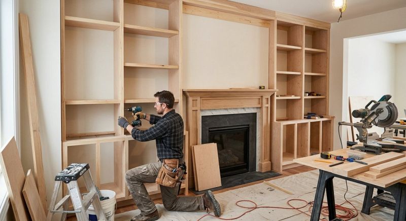 Fireplace Cabinet Installation in Raleigh, NC